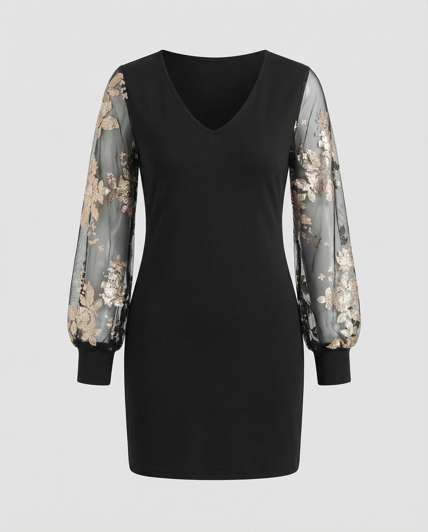 es Damen Midikleid Blumenmuster Mesh