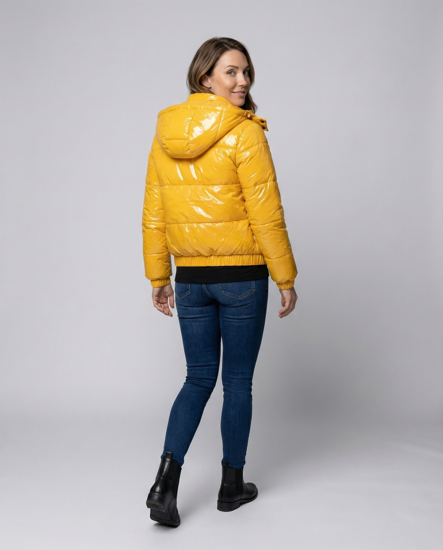 Damen Winterjacke Glanz Optik
