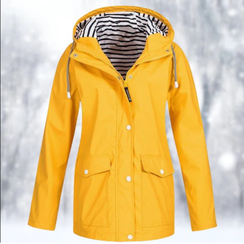 Damen Jacke mit Kapuze Reißverschluss und Fronttaschen - Eveloria