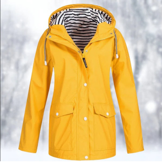 Damen Jacke mit Kapuze Reißverschluss und Fronttaschen - Eveloria