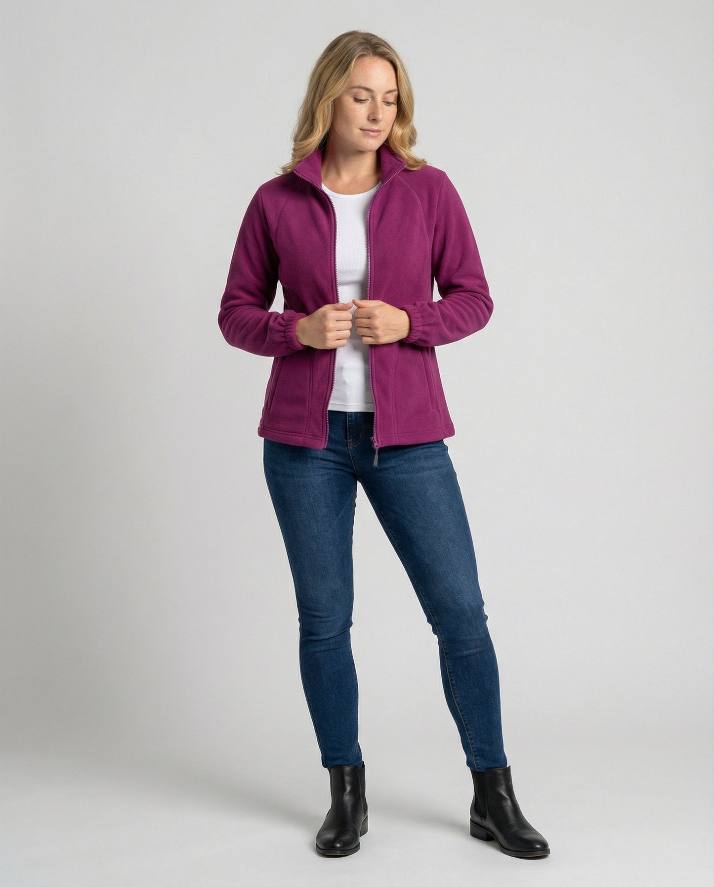 Damen Fleecejacke Stehkragen