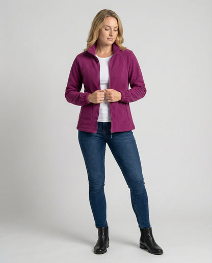 Damen Fleecejacke Stehkragen