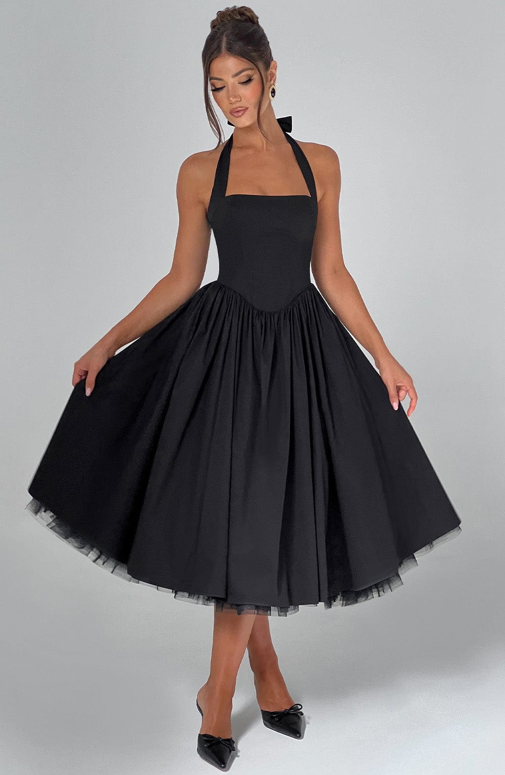 Damen Halter Midi Kleid Hochzeitsgäste Lydia