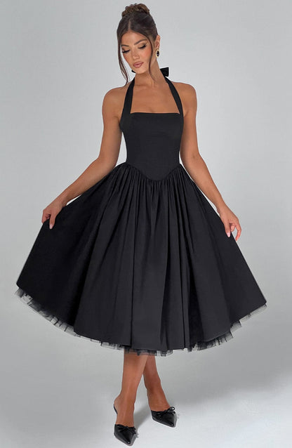 Damen Halter Midi Kleid Hochzeitsgäste Lydia
