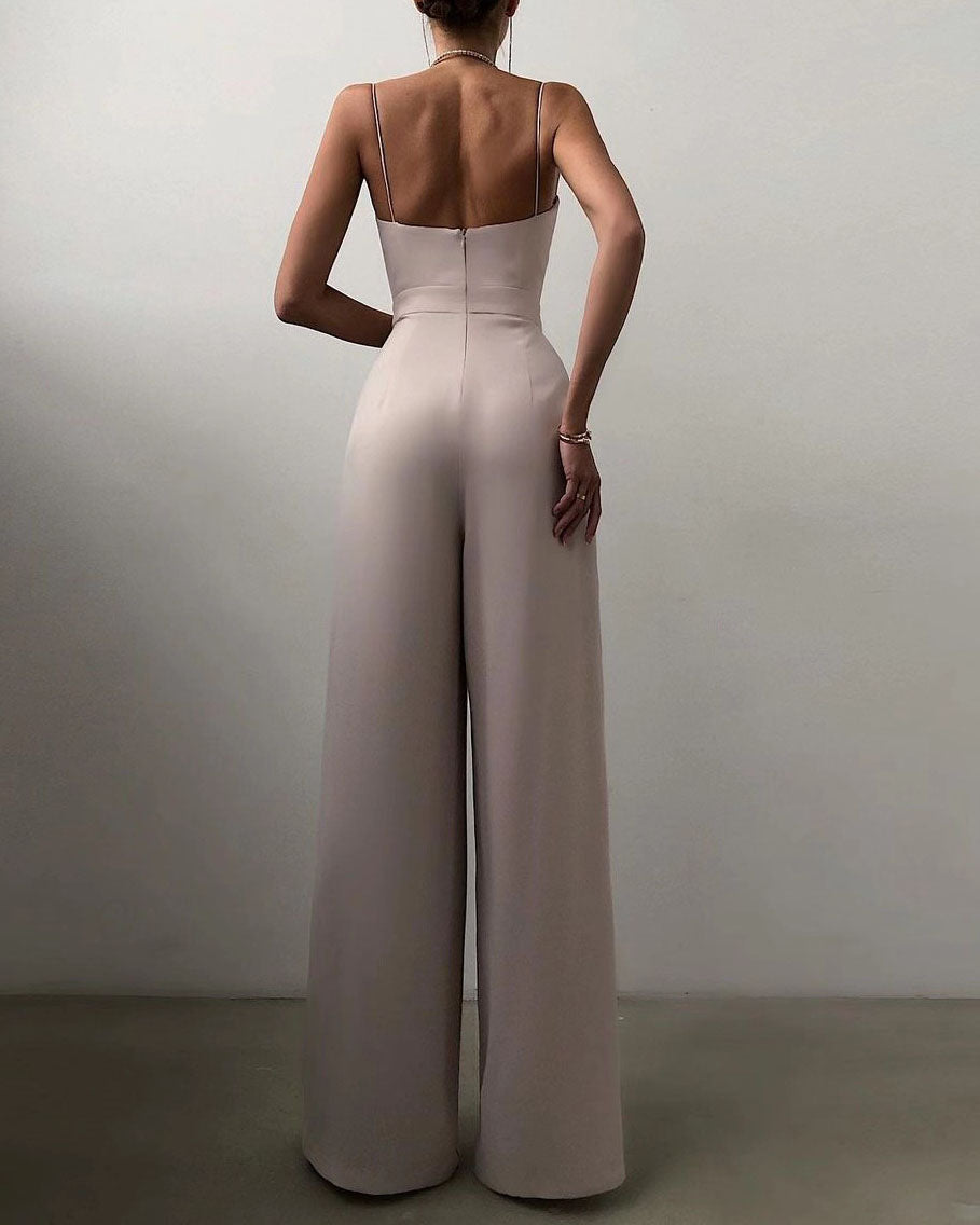 Damen Eleganter Jumpsuit Spaghettibänder