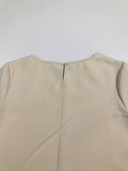 Elegantes Damenfreizeitkleid 3/4-Ärmel Komfortabel Beige