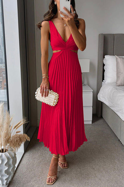 Damen Festliches Plisseekleid