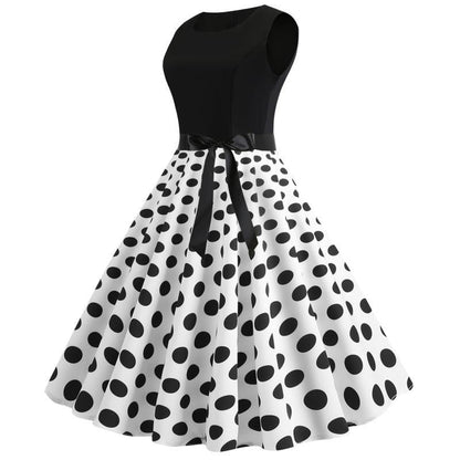 Damen Swingkleid Kontrastoberteil Schwingrock Eveloria