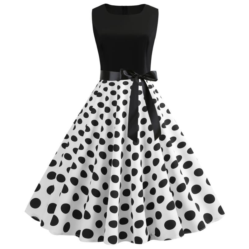 Damen Swingkleid Kontrastoberteil Schwingrock Eveloria - Eveloria