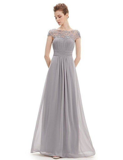 Damen Maxikleid Spitzenoberteil Fließender Schnitt Eveloria