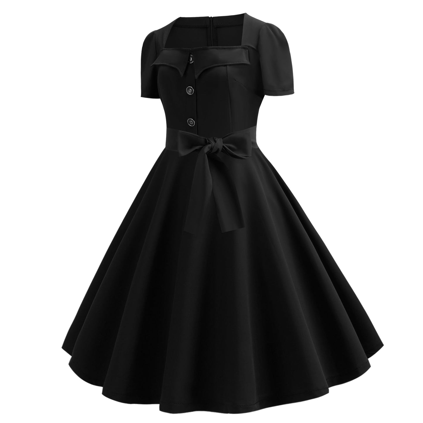 Damen Swingkleid Tailliertes Oberteil Weit schwingender Rock Eveloria