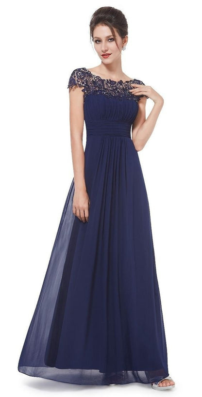 Damen Maxikleid Spitzenoberteil Fließender Schnitt Eveloria