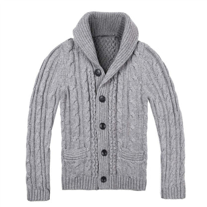 Herren Strickjacke Zopfmuster Mit Taschen Beige