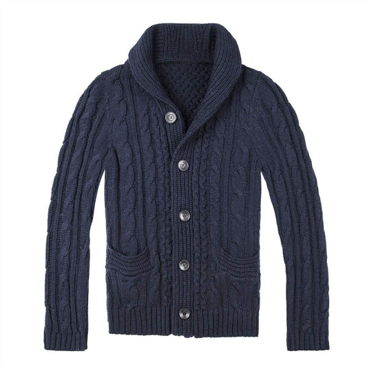 Herren Strickjacke Zopfmuster Mit Taschen Beige - Eveloria