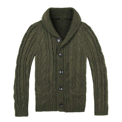 Herren Strickjacke Zopfmuster Mit Taschen Beige