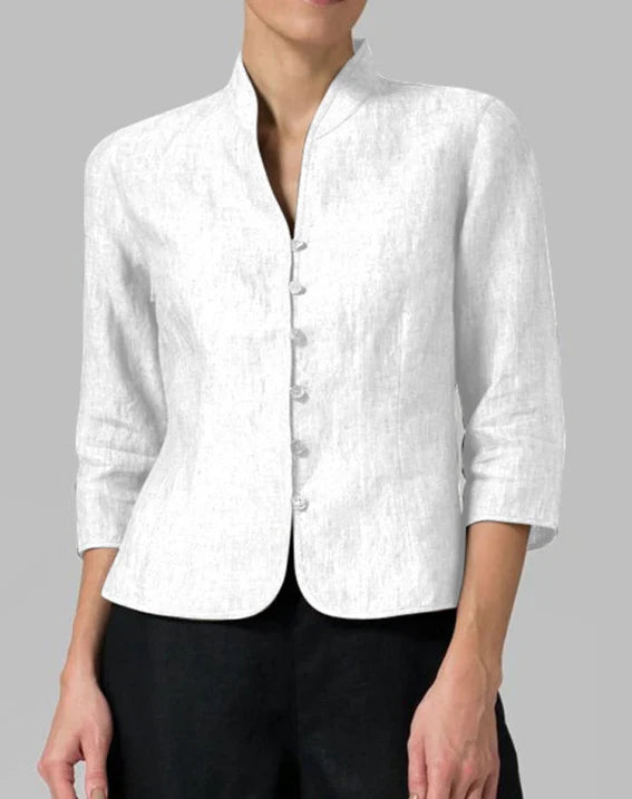 Damen Taillierte Kurzjacke Stehkragen Elegante
