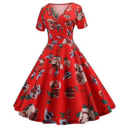Damen Wickelkleid A-Linie Floralmuster Eveloria