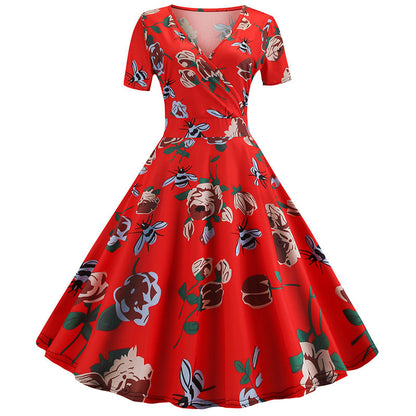 Damen Wickelkleid A-Linie Floralmuster Eveloria - Eveloria
