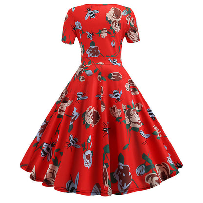 Damen Wickelkleid A-Linie Floralmuster Eveloria