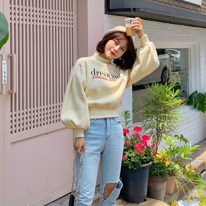 Damen Sweatpullover Voluminöse Ärmel Eveloria