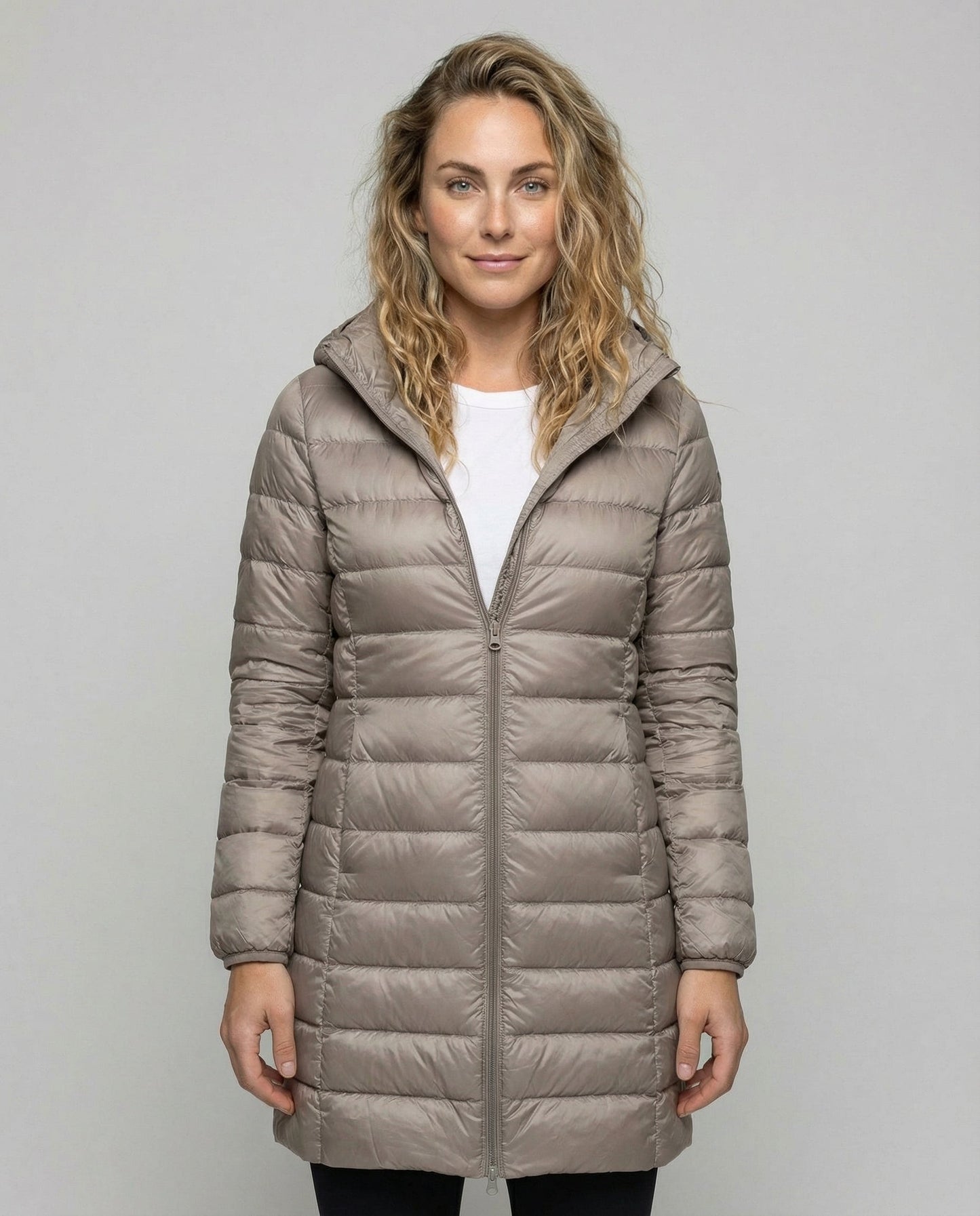 Damen Parka Jacke Warm Pelzkragen Schwarz - Eveloria