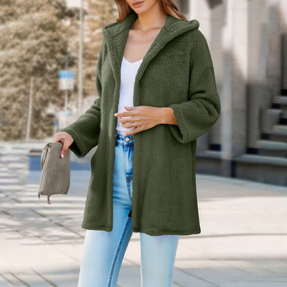 Adina Damen Teddyjacke Kapuze Locker Passform - Eveloria