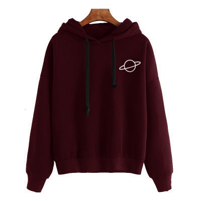Damen Kapuzenpullover Kängurutasche Planeten-Design Eveloria