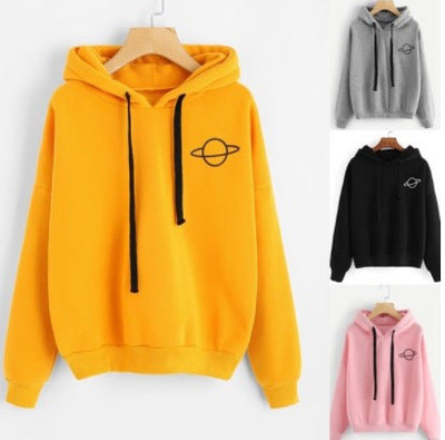 Damen Kapuzenpullover Kängurutasche Planeten-Design Eveloria - Eveloria