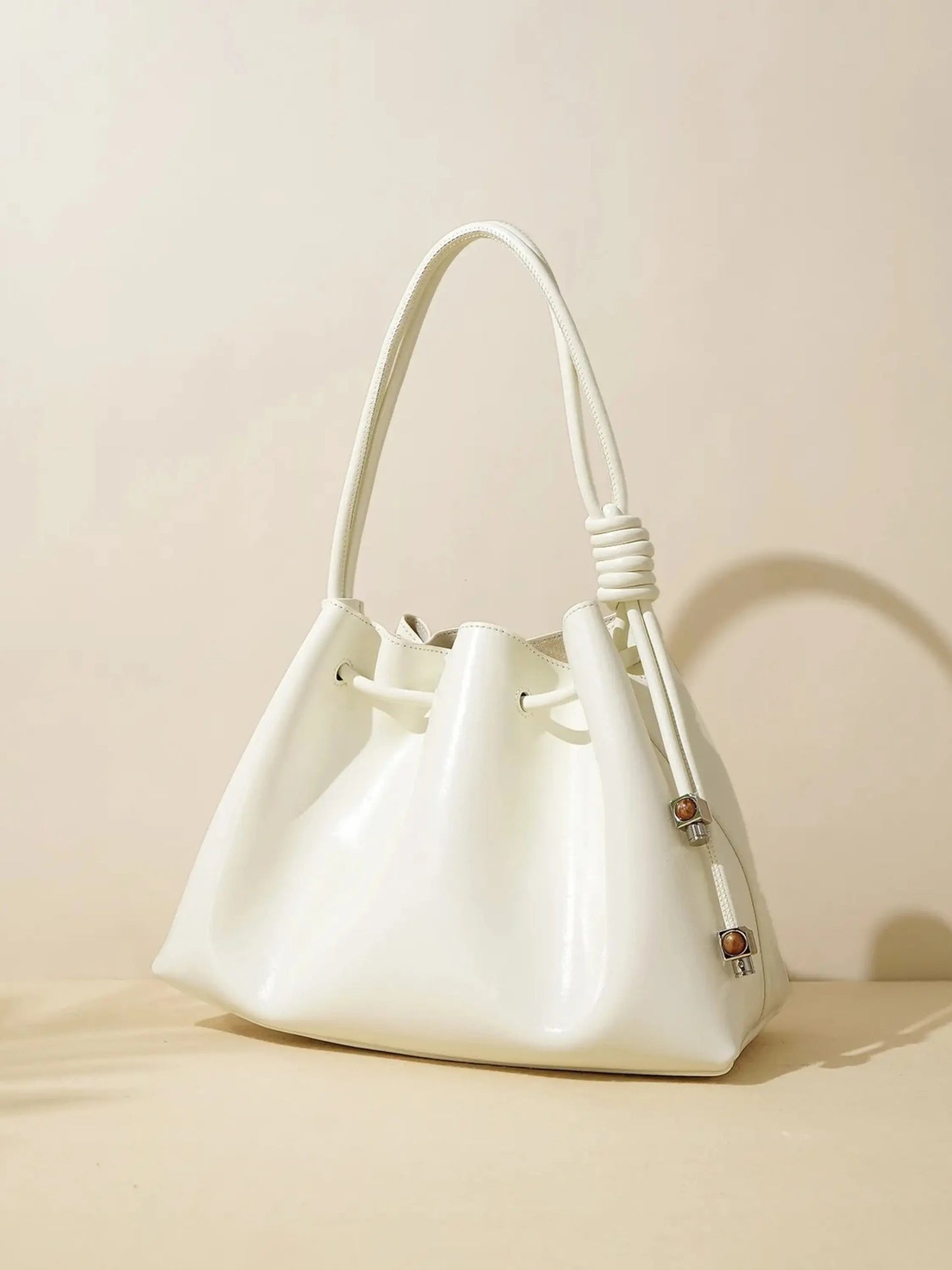 Damen Handtasche Glänzend Kordelzug