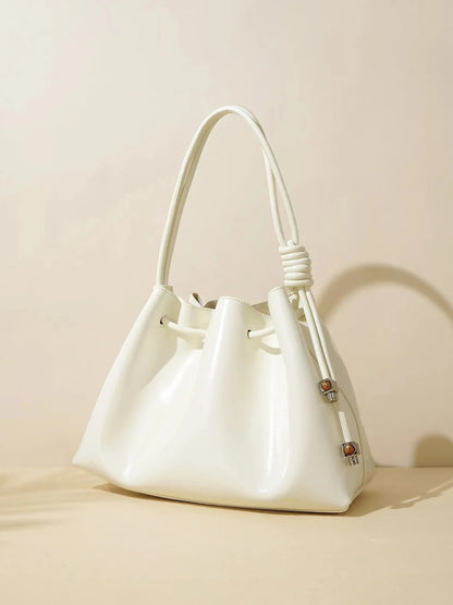 Damen Handtasche Glänzend Kordelzug