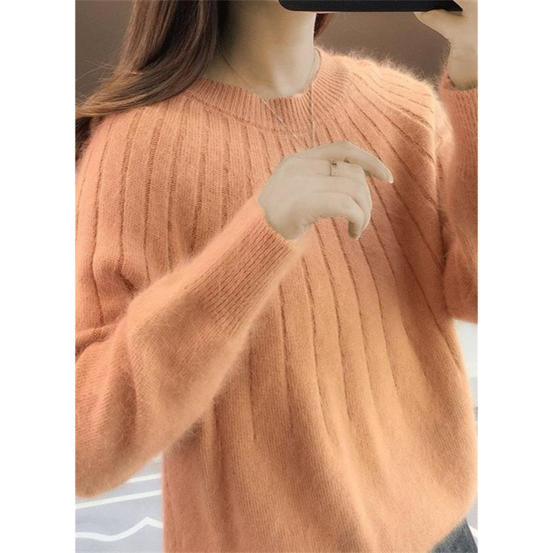 Eveloria Damen Strickpullover Kaschmirweich Rippmuster