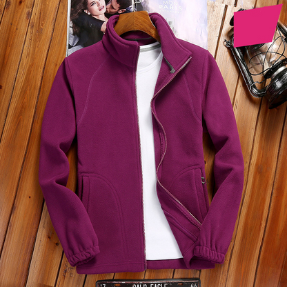 Damen Fleecejacke Reißverschluss Stehkragen Fleece