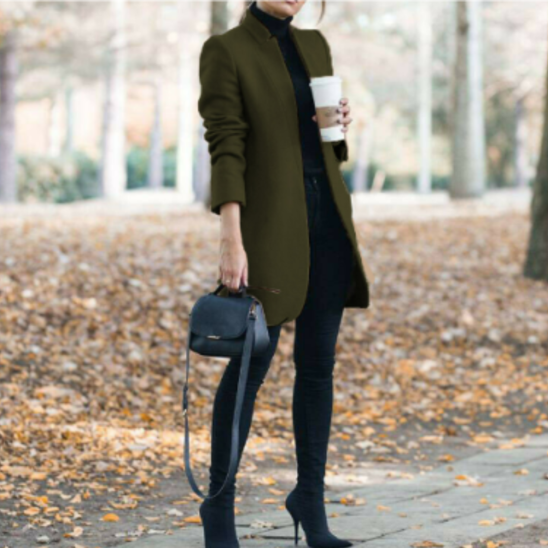 Damen Stehkragen Wintermantel Zeitloses Design