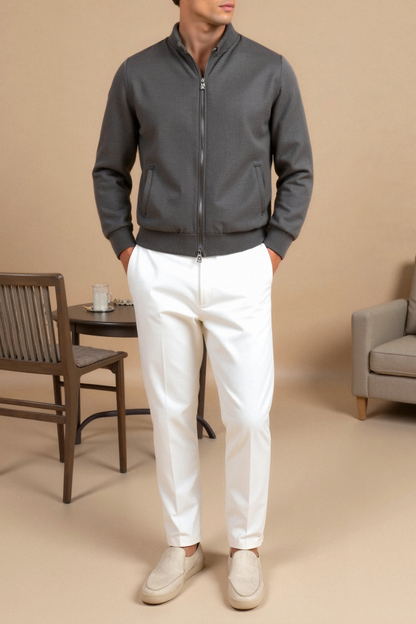 Herren Bomberjacke Grau Zeitlose Designs