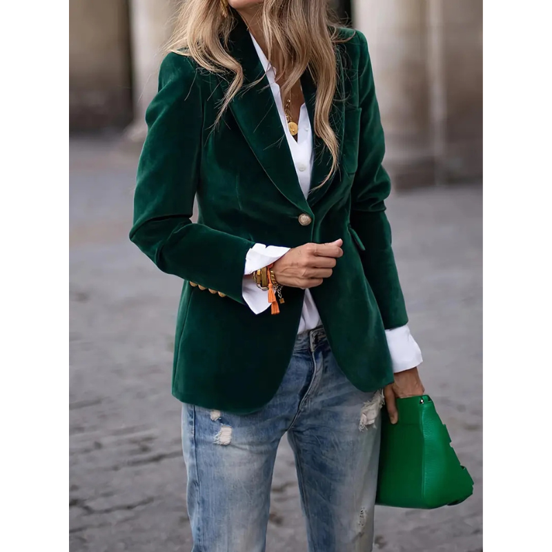 Eveloria Damen Blazer Velvet Casual