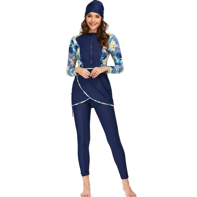 Eveloria Damen Burkini 3-teiliges Badeoutfit