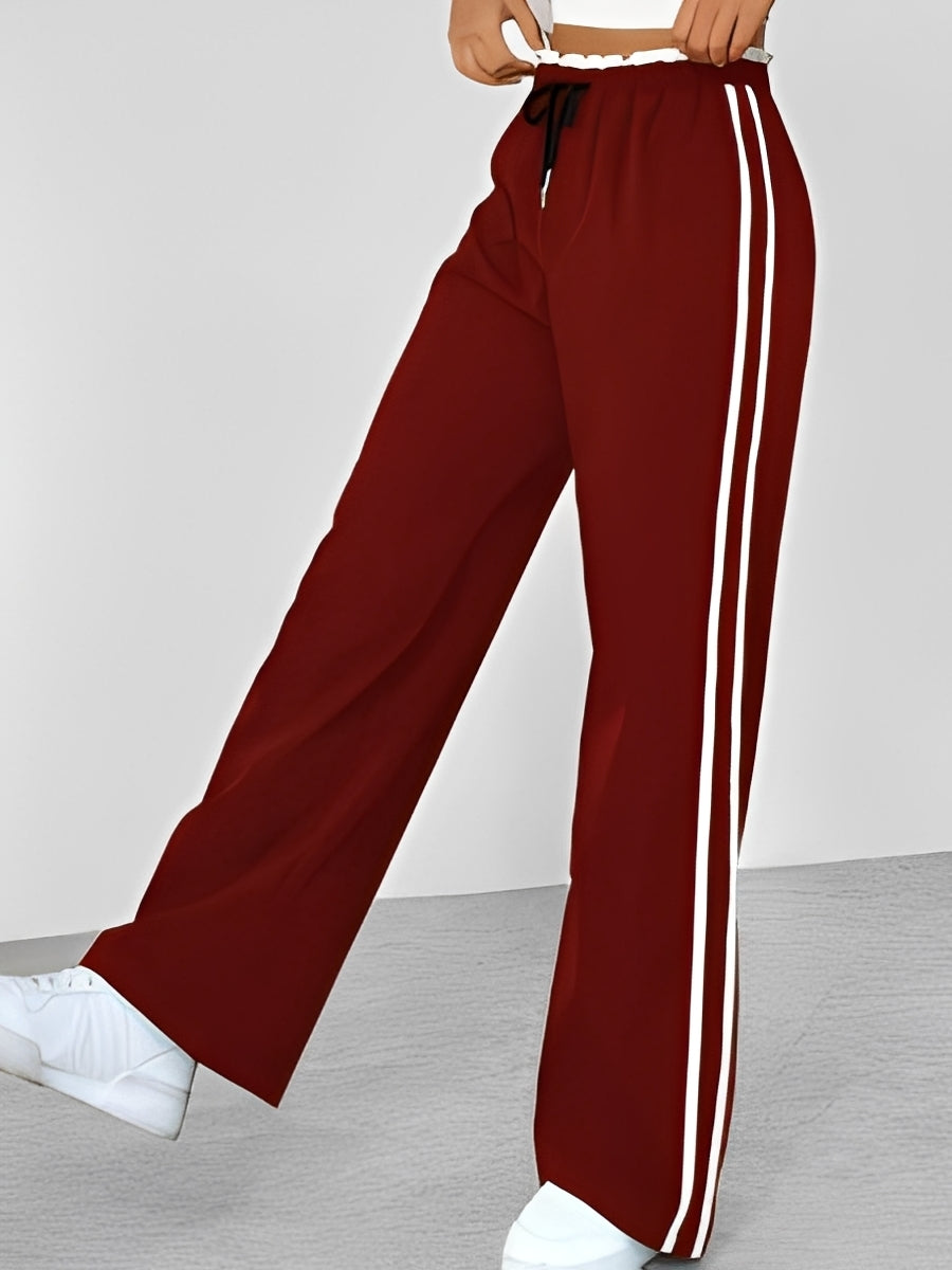 Damen Gerade-Hose Weite Fit Seitenstreifen
