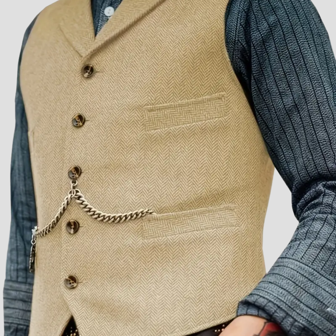 Herren Wollweste Tailored Look Anthrazit