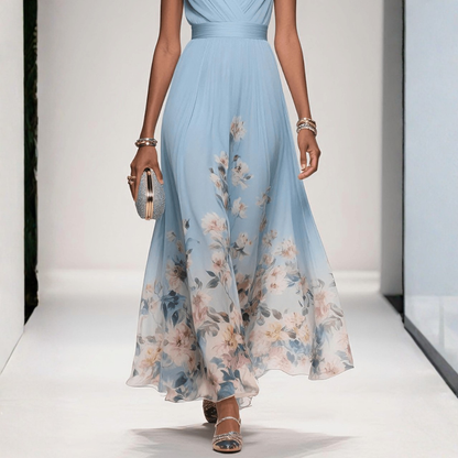 Damen Maxi Kleid Floralmuster Für Hochzeitsgäste