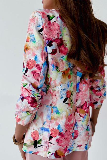 Damen Freizeitanzug Blazer Florale Revers Elegant Blazer