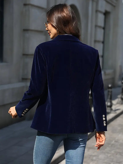 Damen Klassischer Blazer Ein-Knopf-Verschluss