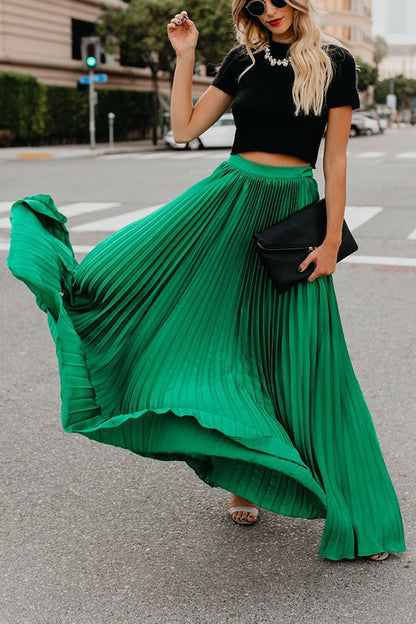 Eveloria Damen Maxi Rock Plissiert