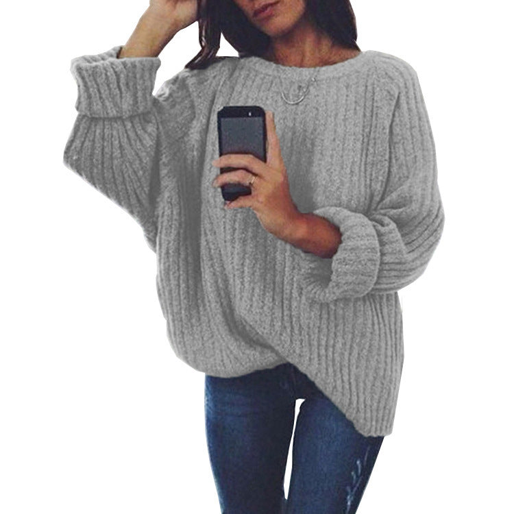 Damen Strickpullover Übergroßer Schnitt Strukturiert Beige