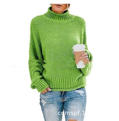 Damen Grobstrickpullover Hohler Kragen Weite Ärmel Beige