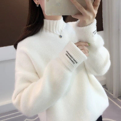 Damen Rollkragenpullover Strukturiertes Strickmuster Eveloria