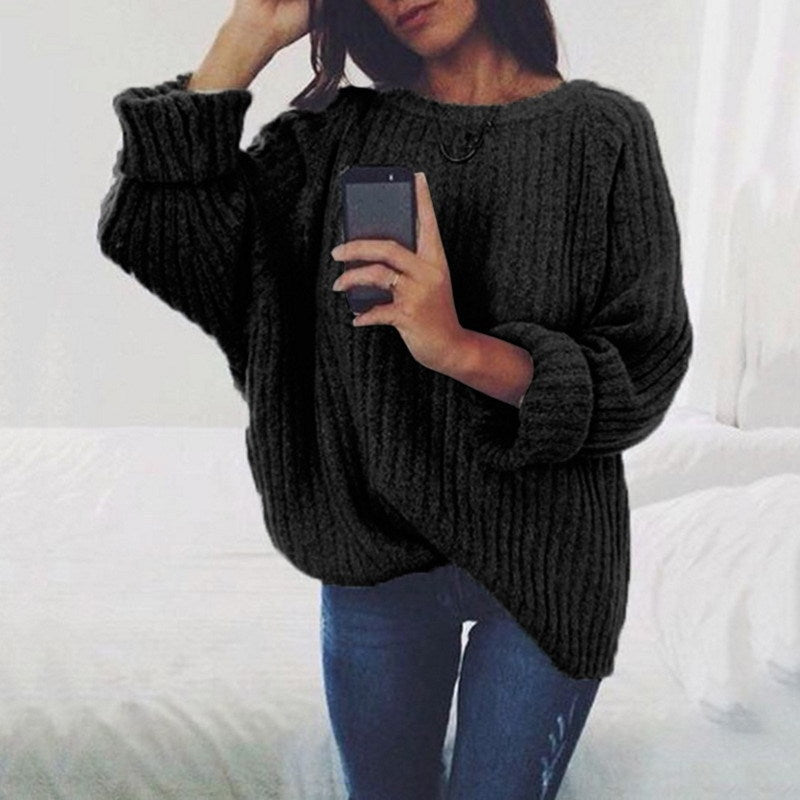 Damen Strickpullover Übergroßer Schnitt Strukturiert Beige