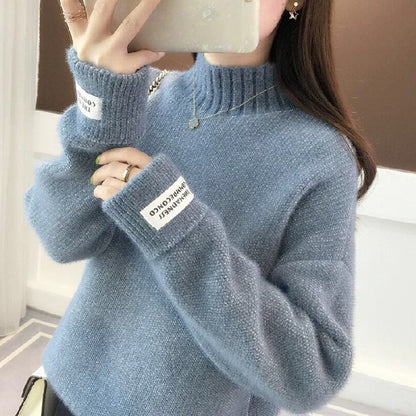 Damen Rollkragenpullover Strukturiertes Strickmuster Eveloria - Eveloria