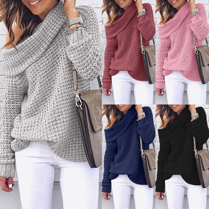 Damen Strickpullover Off-Shoulder mit Struktur Eveloria - Eveloria