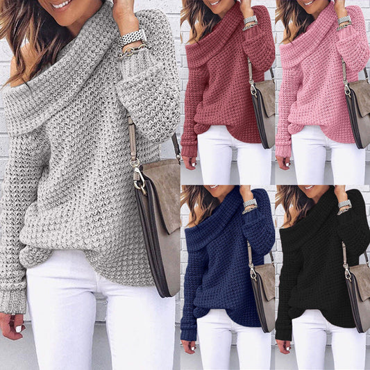 Damen Strickpullover Schulterfrei Strukturiert Eveloria - Eveloria