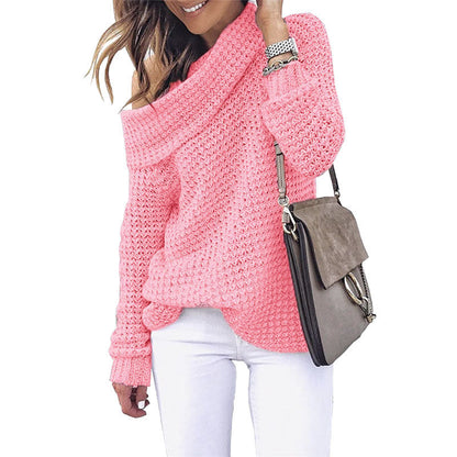 Damen Strickpullover Off-Shoulder mit Struktur Eveloria